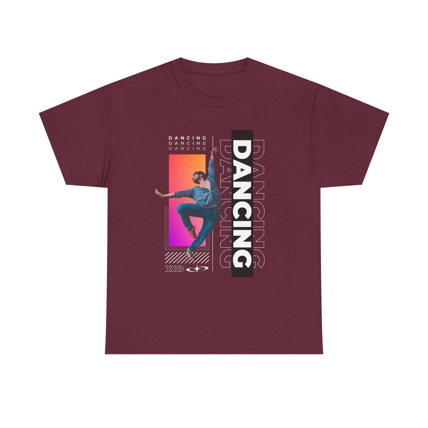 “Dancing” Streetwear-Inspired Male Dancer Unisex Heavy Cotton Tee – Urban Dance Graphic T-Shirt for Performers and Dance Lovers