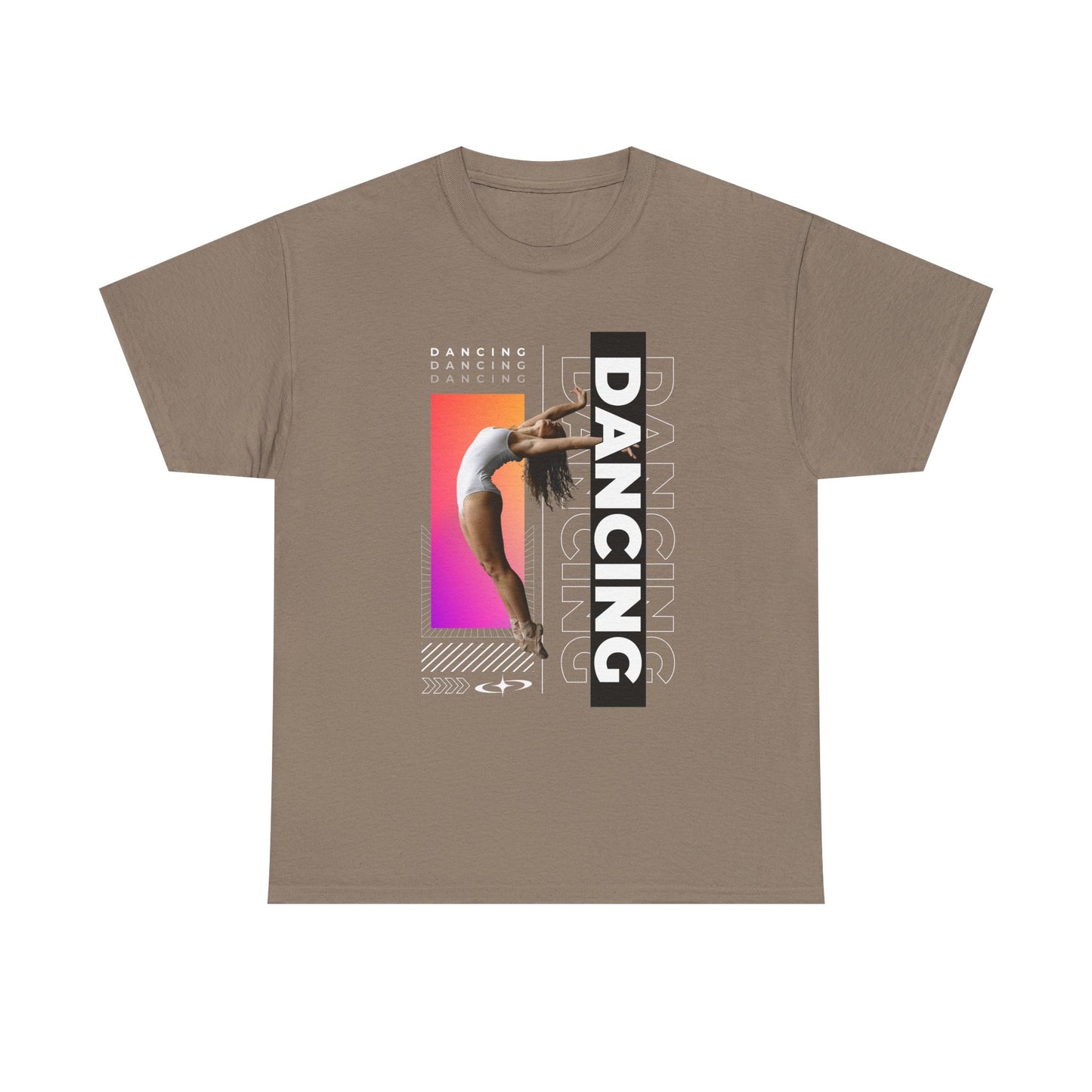 “Dancing” Streetwear-Inspired Female Dancer Unisex Heavy Cotton Tee – Urban Dance Graphic T-Shirt for Performers and Dance Lovers