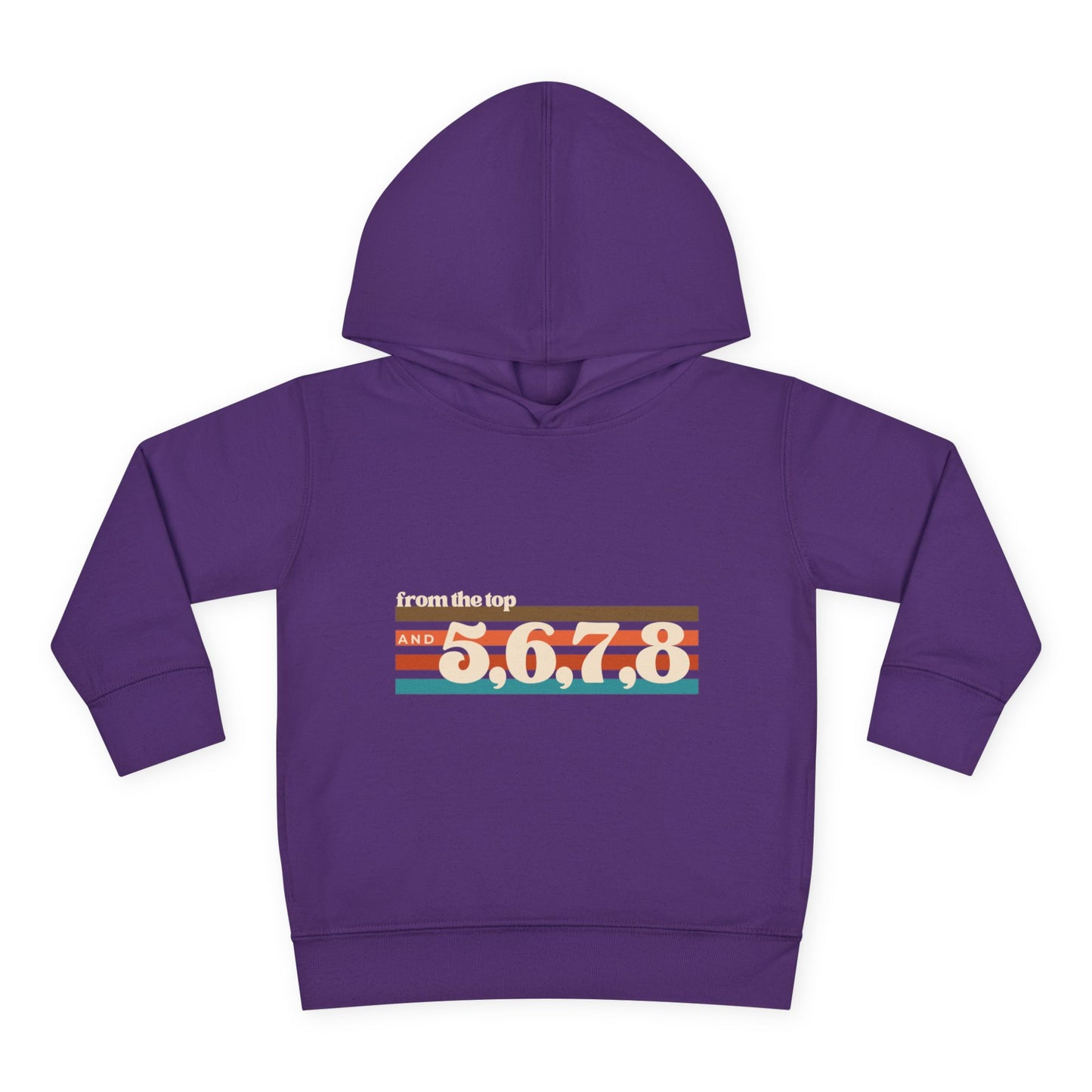 "From the Top and 5, 6, 7, 8" Toddler Pullover Hoodie – Retro Dance Rehearsal Graphic Fleece Sweatshirt for Kids
