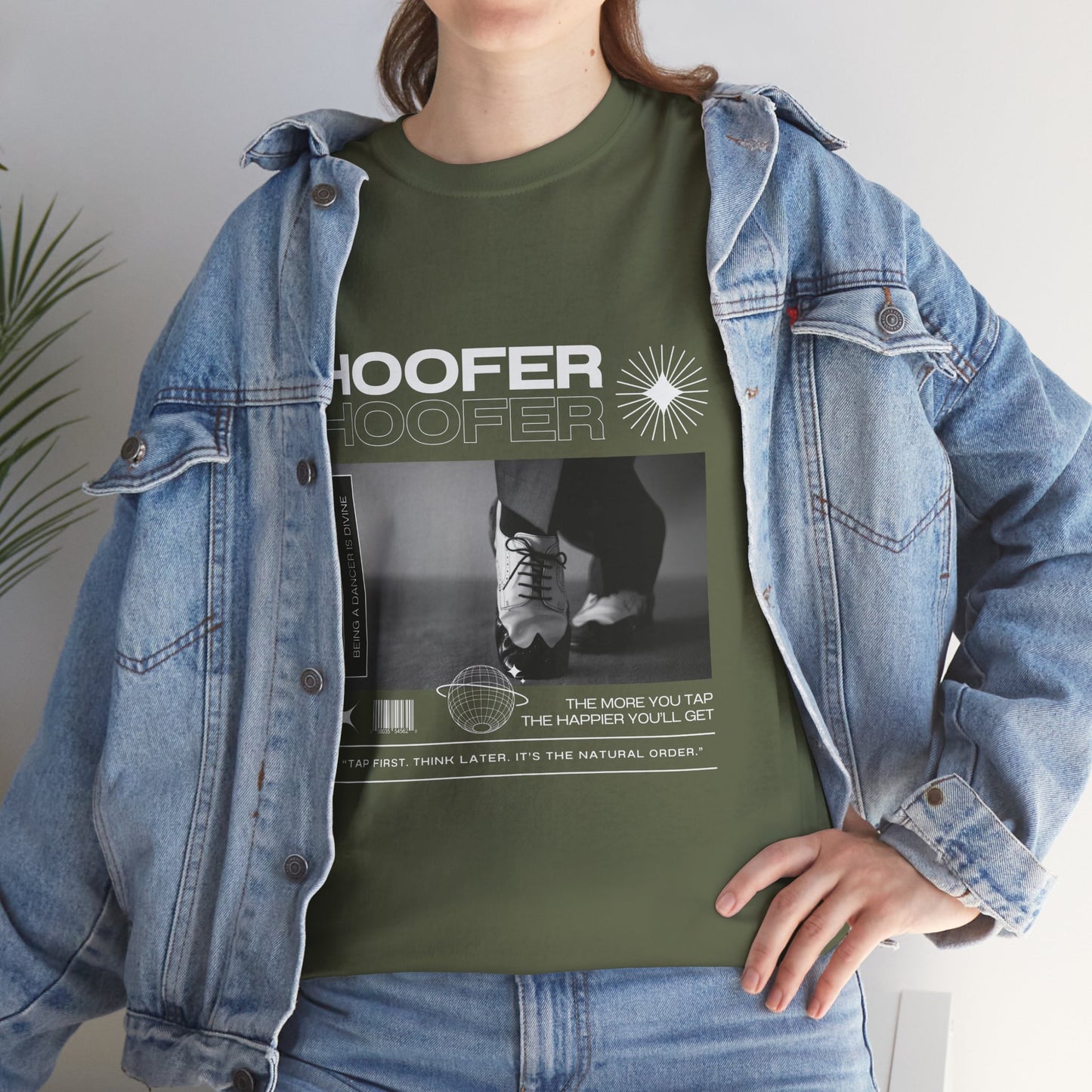 “Hoofer" Tap Dance Unisex Heavy Cotton Tee – Streetwear-Inspired Tap Shoes Graphic T-Shirt for Dancers