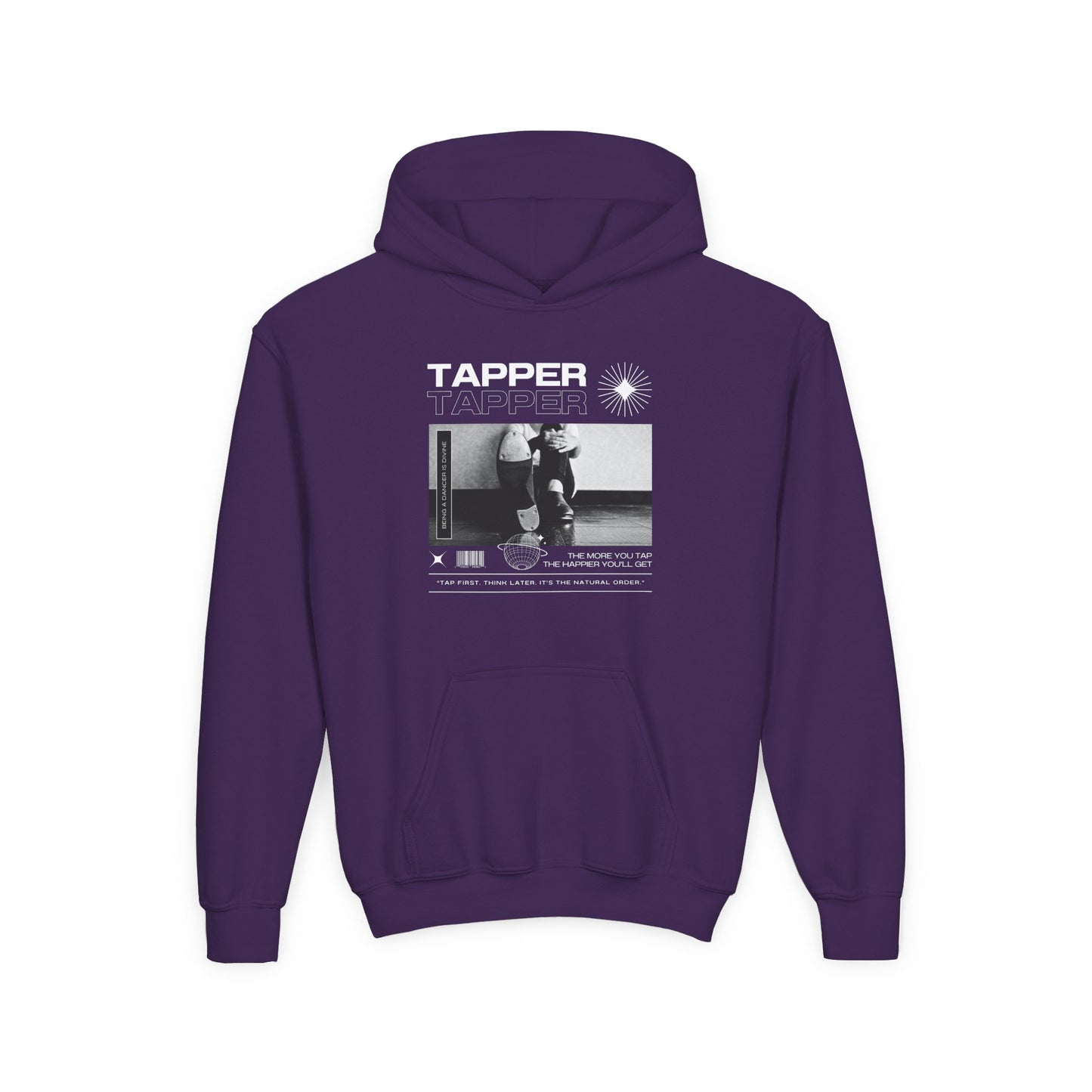 “Tapper” Tap Shoes Streetwear Graphic | Unisex Youth Hoodie – Tap Dance Hoodie for Kids & Young Performers