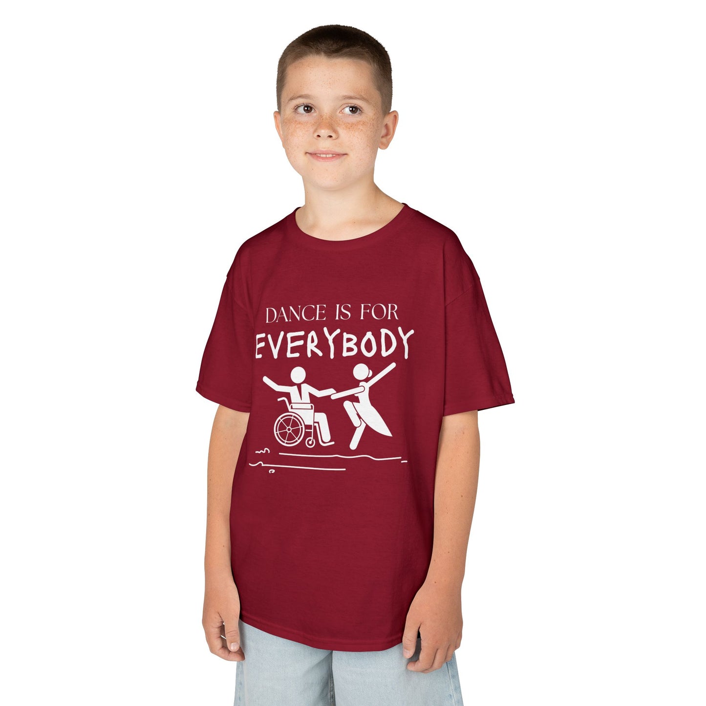 “Dance Is for Everybody” Youth Short Sleeve Tee – Inclusive Dance T-Shirt for Kids & Teens, Personalized with Name or Studio