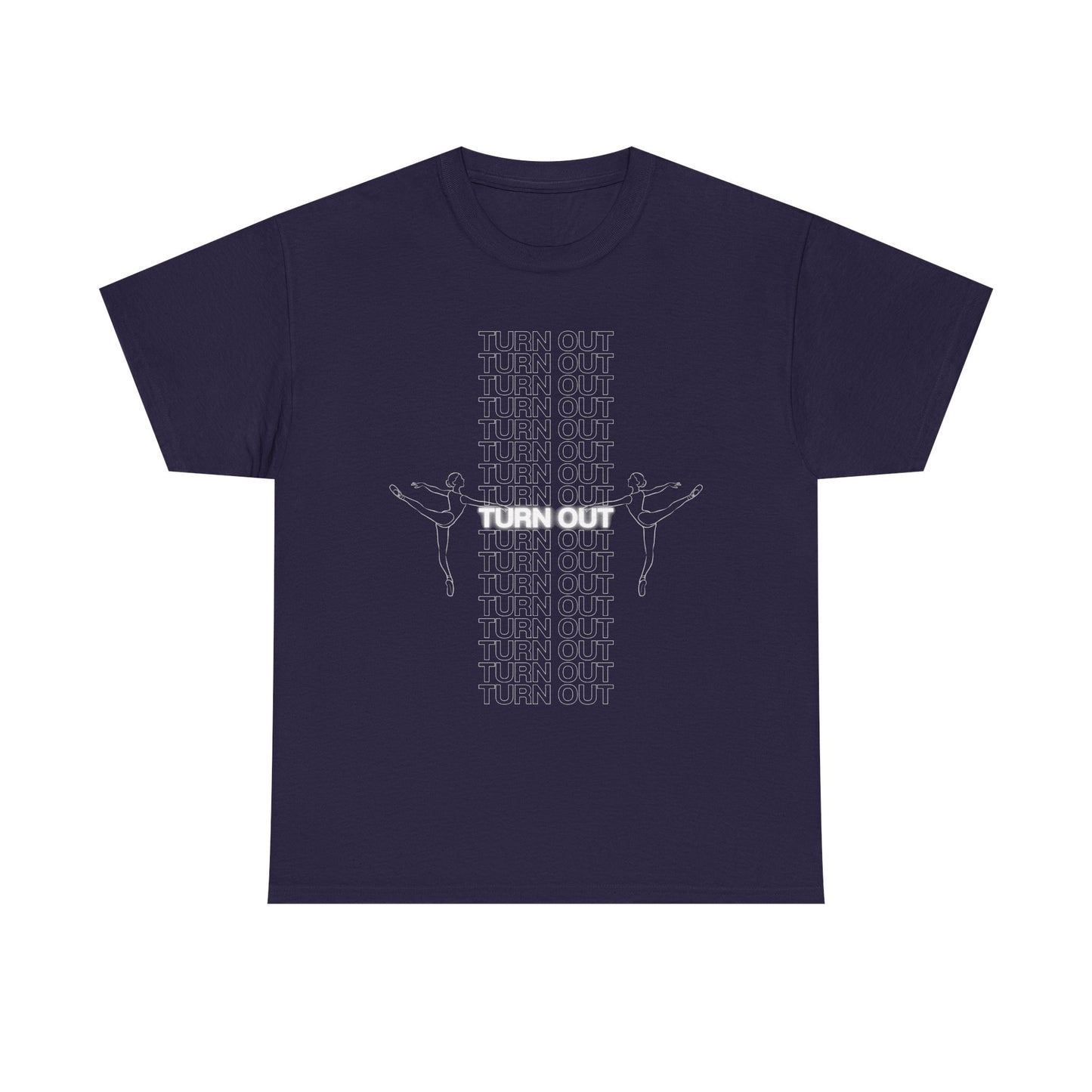 "Turn Out" Ballerina Graphic Unisex Heavy Cotton Tee – Ballet Dance T-Shirt for Dancers & Dance Enthusiasts