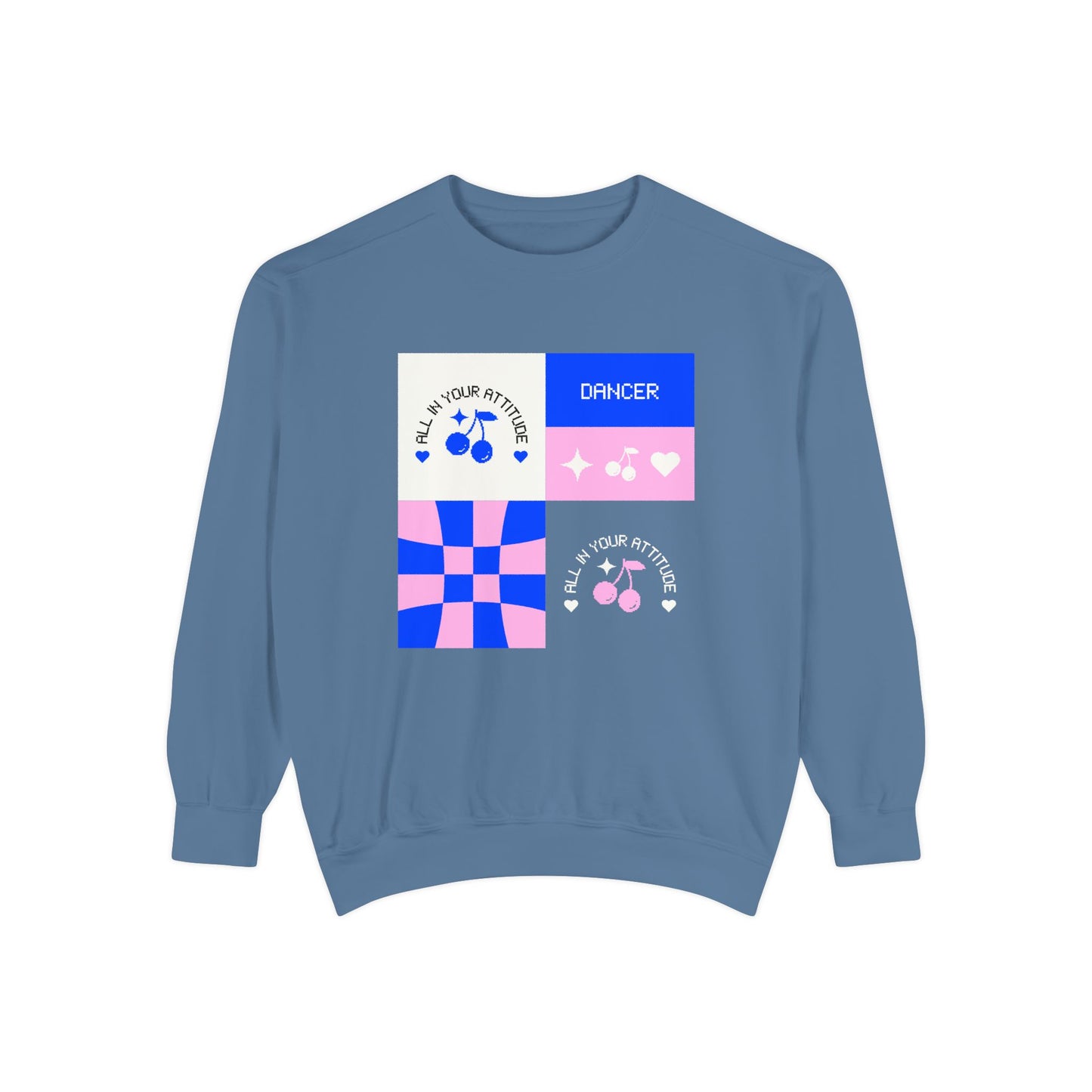 "Dancer – All in Your Attitude" Unisex Lightweight Crewneck Sweatshirt – Retro-Inspired Dance Graphic Pullover for Confident Movers & Performers