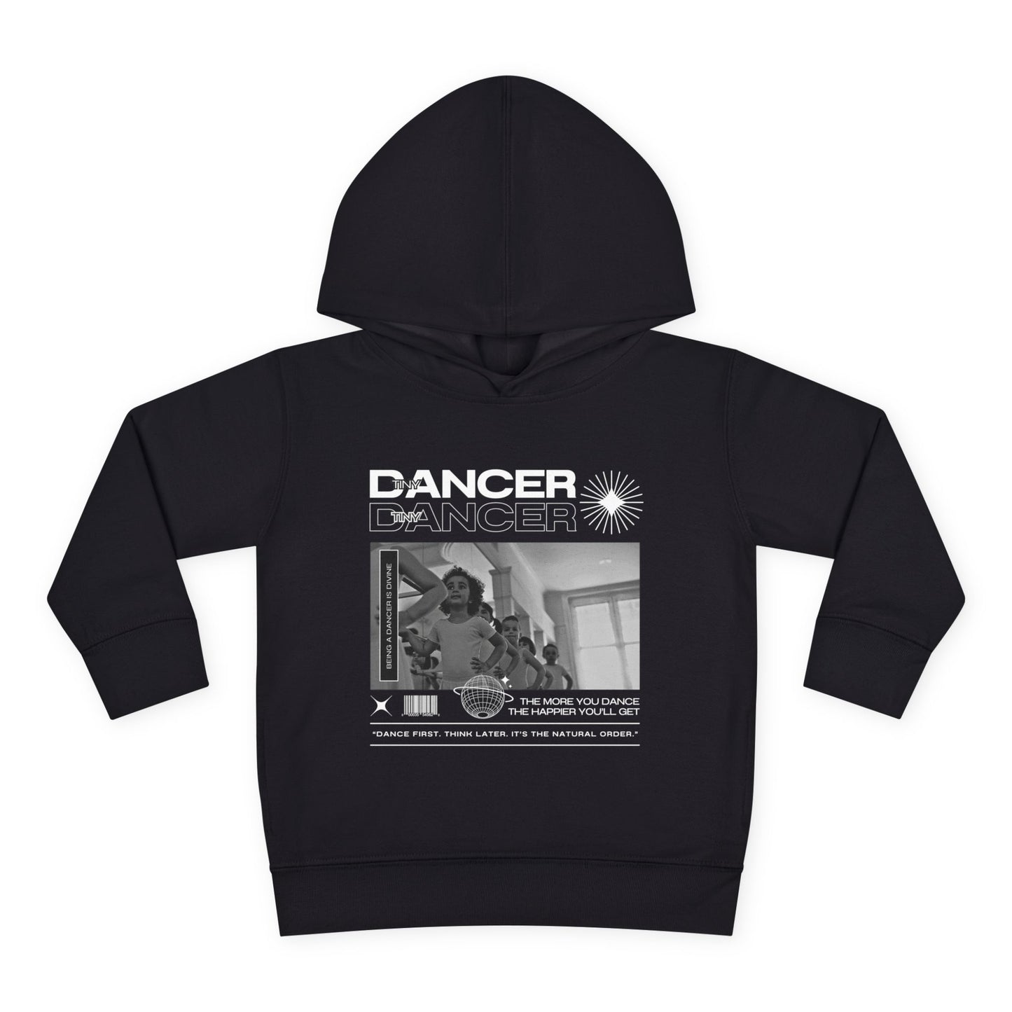 “Tiny Dancer” Toddler Pullover Hoodie – Streetwear-Inspired Ballet Class Graphic Sweatshirt for Kids