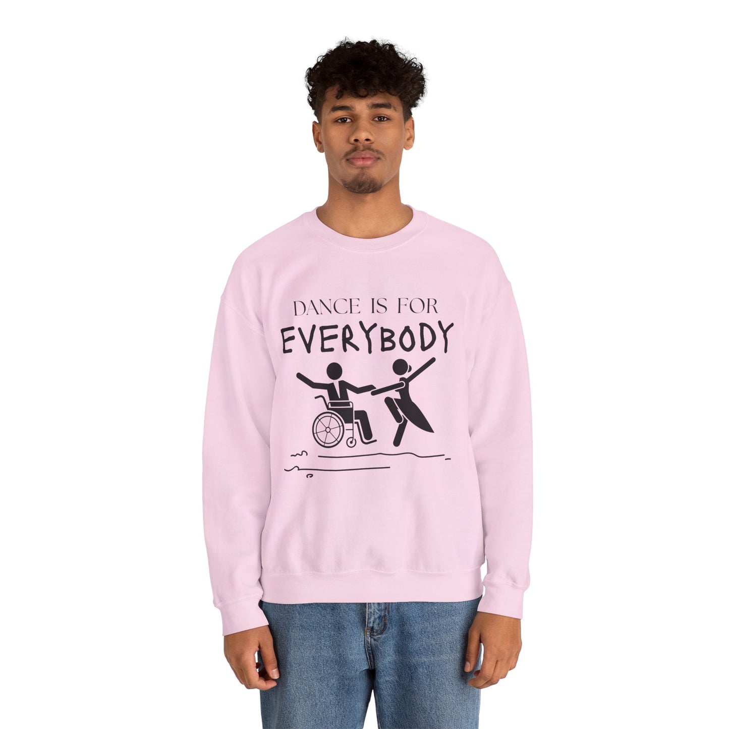 “Dance Is for Everybody” Inclusive Dance Sweatshirt – Unisex Heavy Blend Crewneck with Optional Name or Studio Personalization
