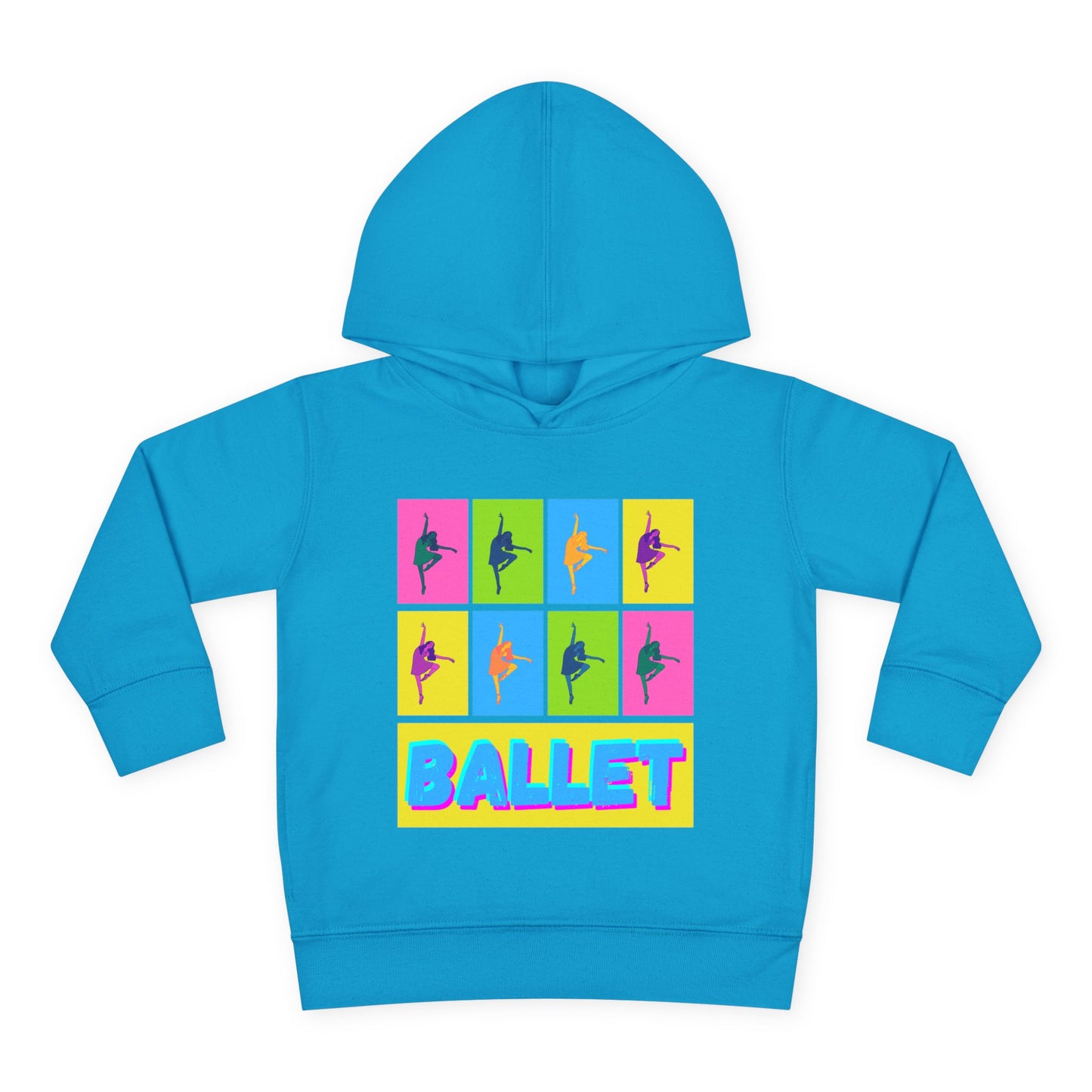 “Ballet" Toddler Pullover Hoodie – Pop Art Inspired Dance Graphic Sweatshirt with Ballet Dancer Design for Kids