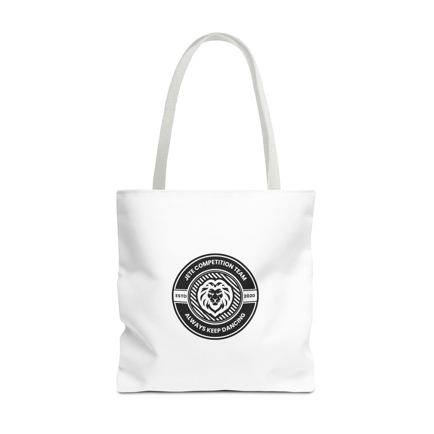 "Jeté Competition Team, Always Keep Dancing" Canvas Tote Bag – Collegiate Dance Team Logo | Reusable Dance Bag for Dancers, Rehearsals & Competitions