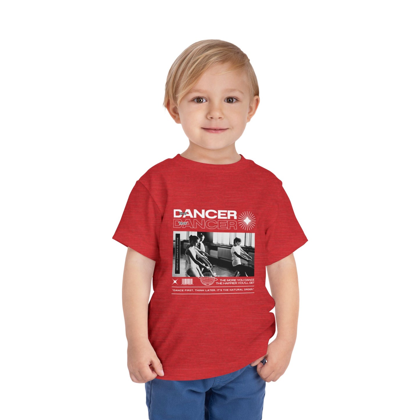 “Tiny Dancer" Toddler Short Sleeve T-Shirt – Streetwear-Inspired Ballet Class Graphic Tee for Kids