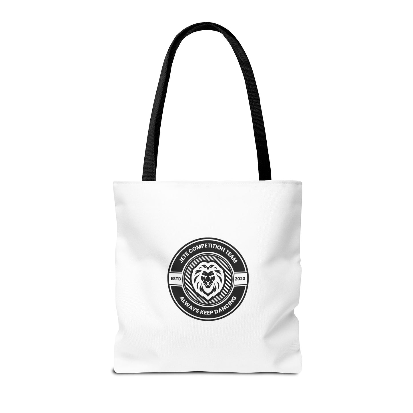 "Jeté Competition Team, Always Keep Dancing" Canvas Tote Bag – Collegiate Dance Team Logo | Reusable Dance Bag for Dancers, Rehearsals & Competitions