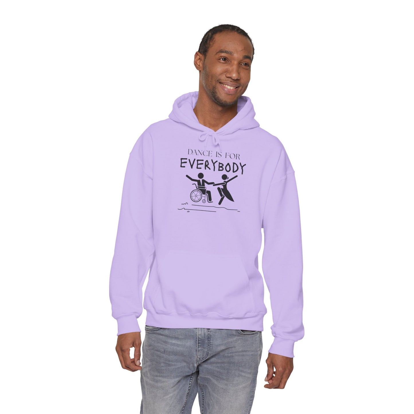 "Dance Is for Everybody" Unisex Hoodie – Inclusive Dance-Themed Hoodie for Teens and Adults with Personalization Option on Sleeve