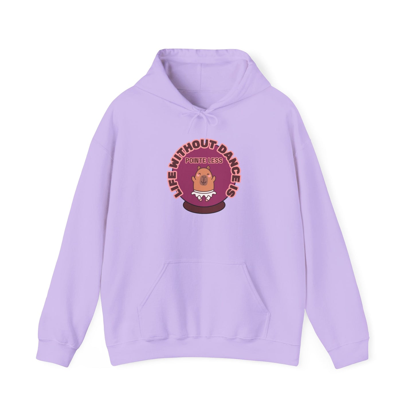“Life Without Dance is Pointeless" Unisex Heavy Blend Hooded Sweatshirt – Cute Capybara Graphic Hoodie for Adults and Teens