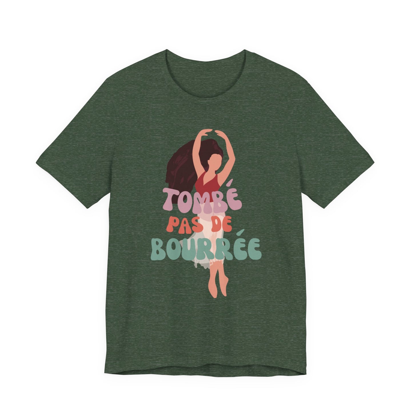 “Tombé Pas de Bourrée” T-Shirt – Ballet Dance Phrase Unisex Garment-Dyed Tee with Elegant Dancer Graphic