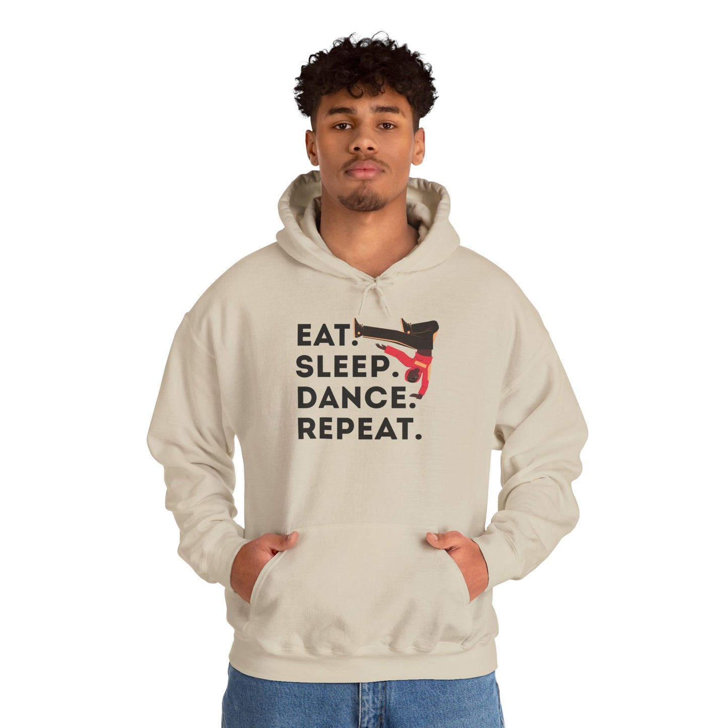 "Eat Sleep Dance Repeat" Unisex Dance Hoodie – Bold B-Boy Streetwear Sweatshirt