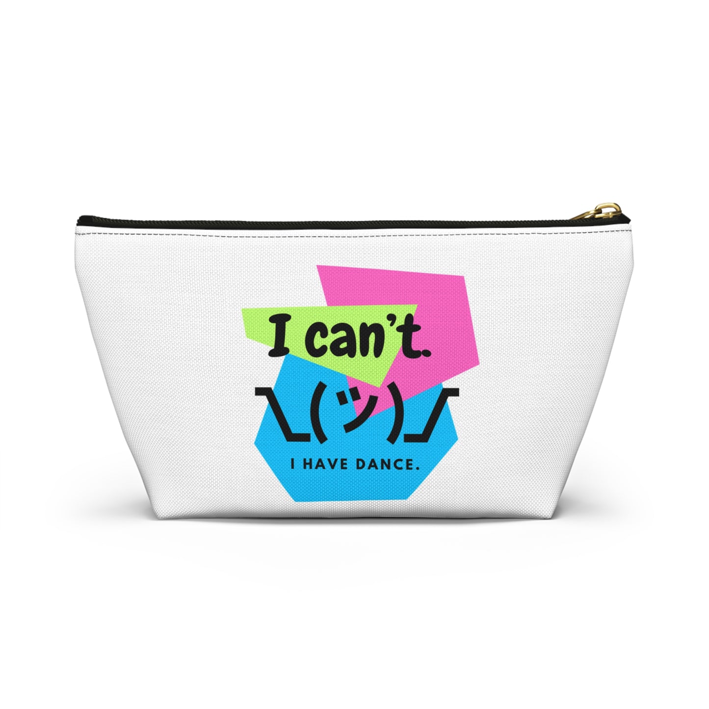 "I Can’t. I Have Dance." Makeup Bag – Retro 80s-Inspired Emoji Graphic – Fun Dance-Themed Zipper Pouch for Cosmetics, Accessories & Gifts