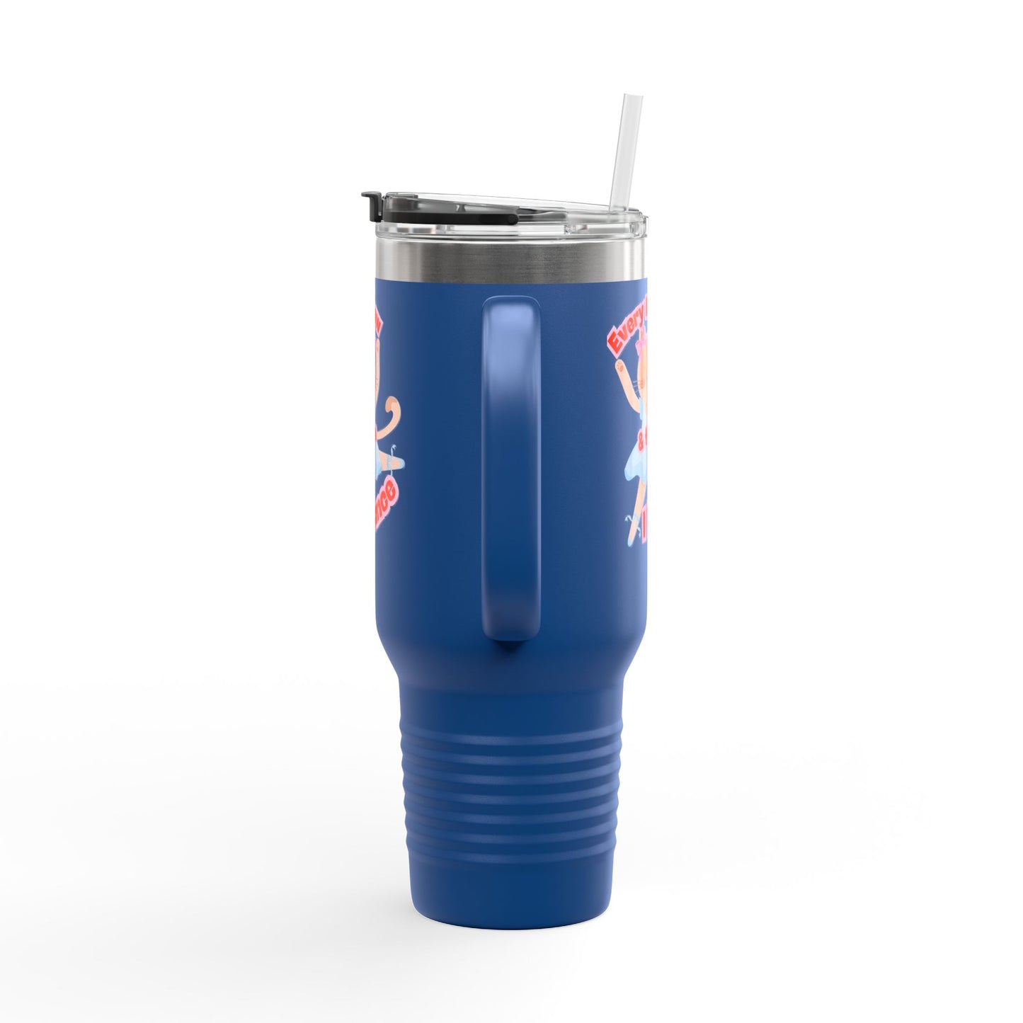 “Every Meow & Then I Dance” Adorable Dancing Cat Graphic | Cute Cat Dance Tumbler for Ballet Lovers & On-the-Go Coffee Enthusiasts - 40oz Insulated Travel Mug