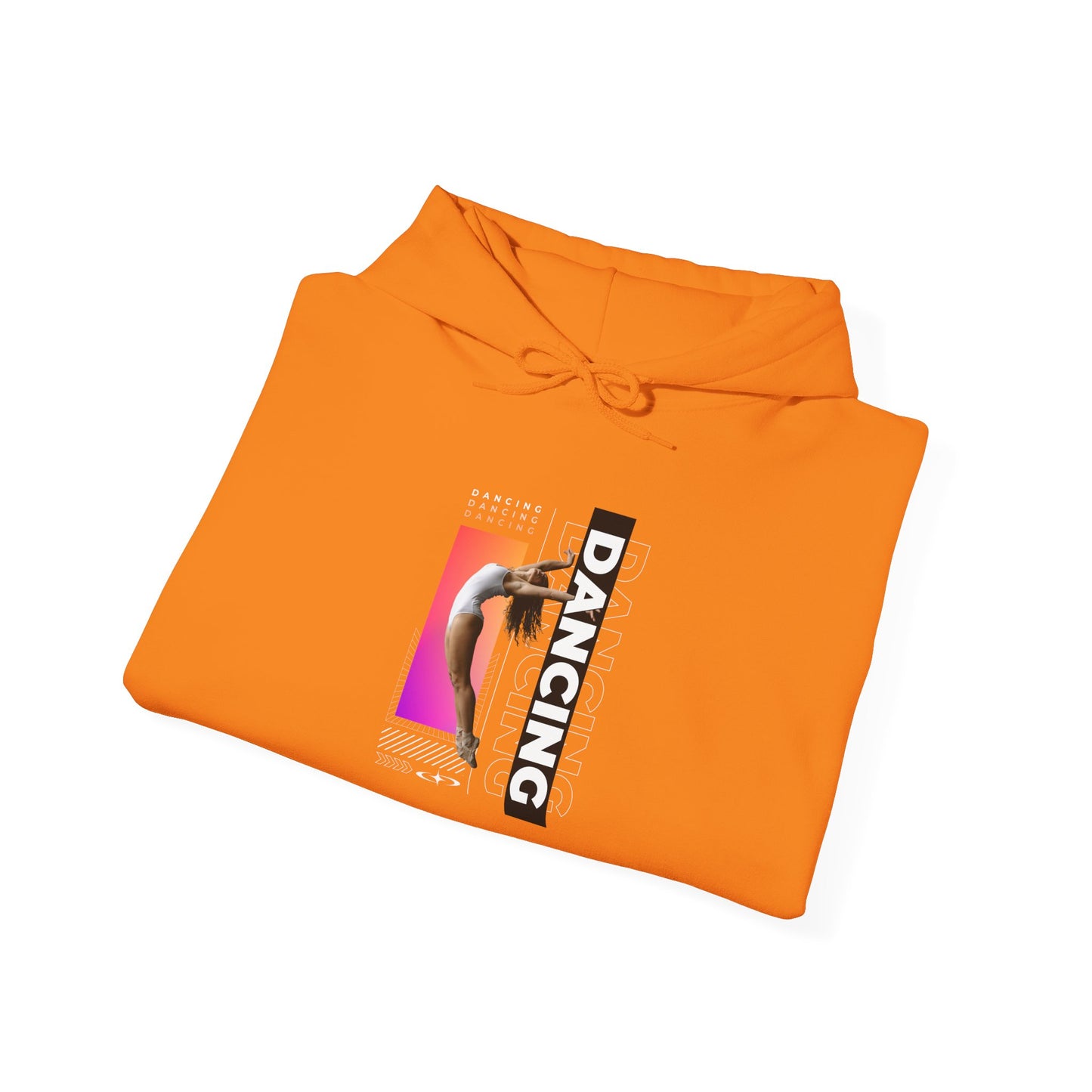 “Dancing” Text with Streetwear-Style Female Dancer Graphic - Unisex Heavy Blend™ Hooded Sweatshirt – Cozy Dance Hoodie for Ballet & Hip-Hop Enthusiasts