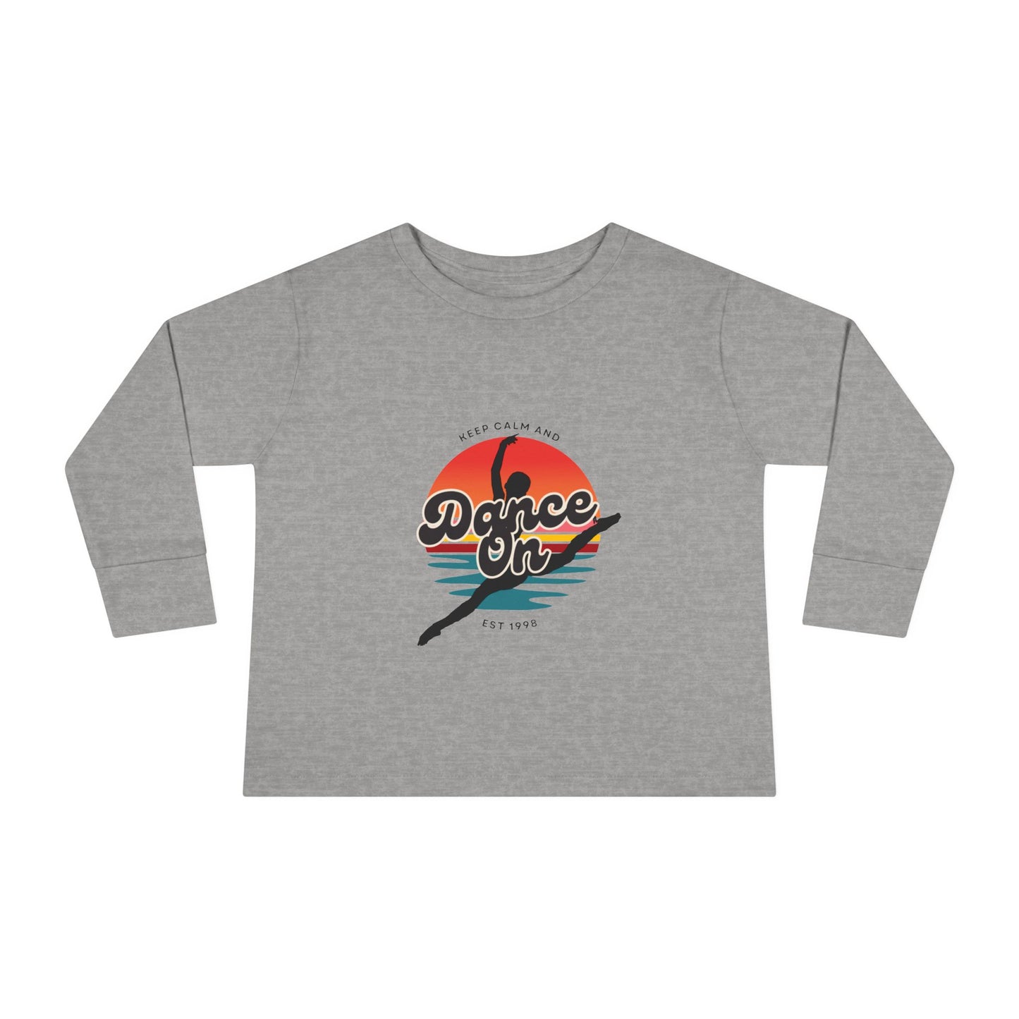 "Keep Calm and Dance On" Toddler Dance T-Shirt – Retro Graphic Long Sleeve Tee for Kids