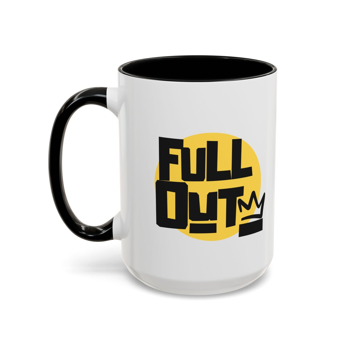 "Full Out" Accent Coffee Mug – Streetwear Dance Mug with Crown Graphic for Dancers