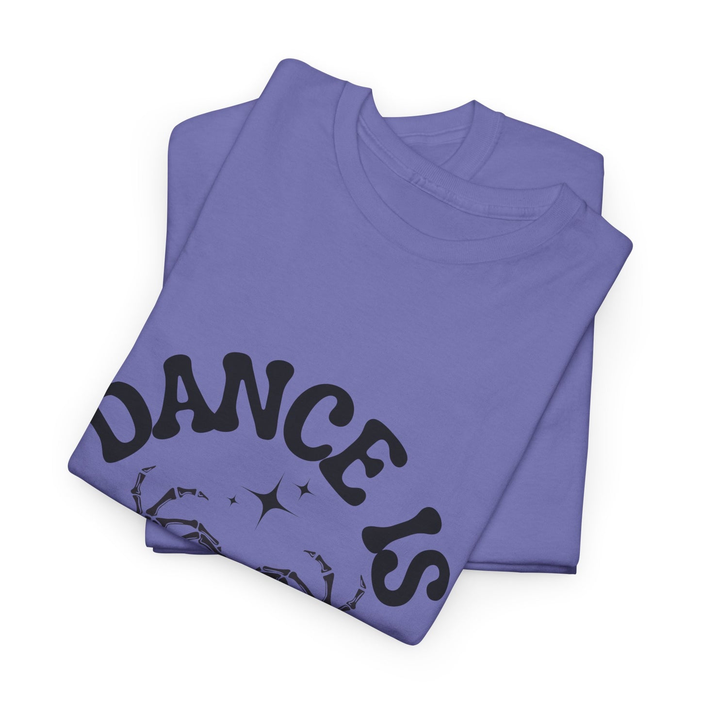 “Dance Is in My Bones” Halloween Dance T-Shirt with Cute Skeleton Heart Graphic - Unisex Heavy Cotton Tee