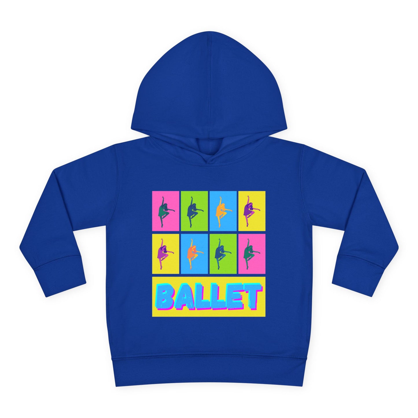 “Ballet" Toddler Pullover Hoodie – Pop Art Inspired Dance Graphic Sweatshirt with Ballet Dancer Design for Kids