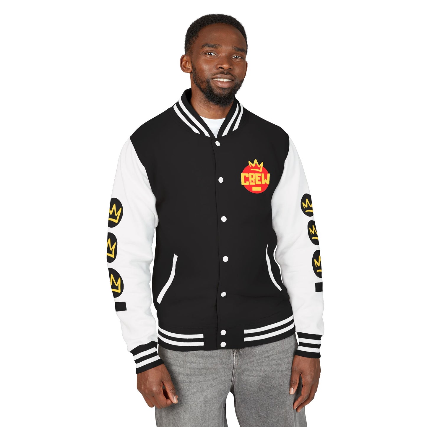 Full Out Premium Collection Letterman Jacket β Unisex Heavyweight Varsity Jacket with "Full Out" Back Graphic and "Crew" Front Design
