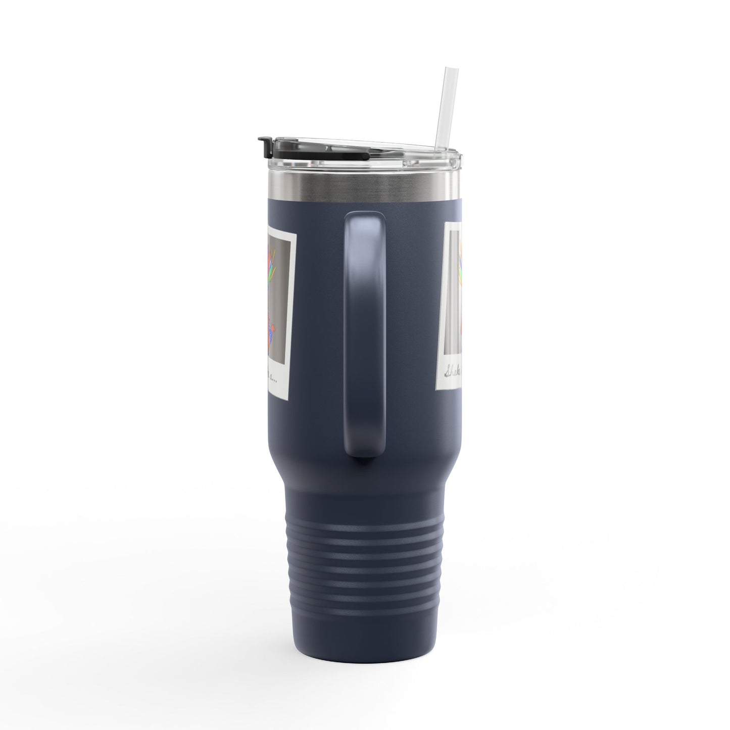 "Shake It Like a..." 40oz Insulated Travel Mug – Carnival Samba Dancer Graphic | Fun Dance-Themed Stainless Steel Tumbler for Hot & Cold Drinks