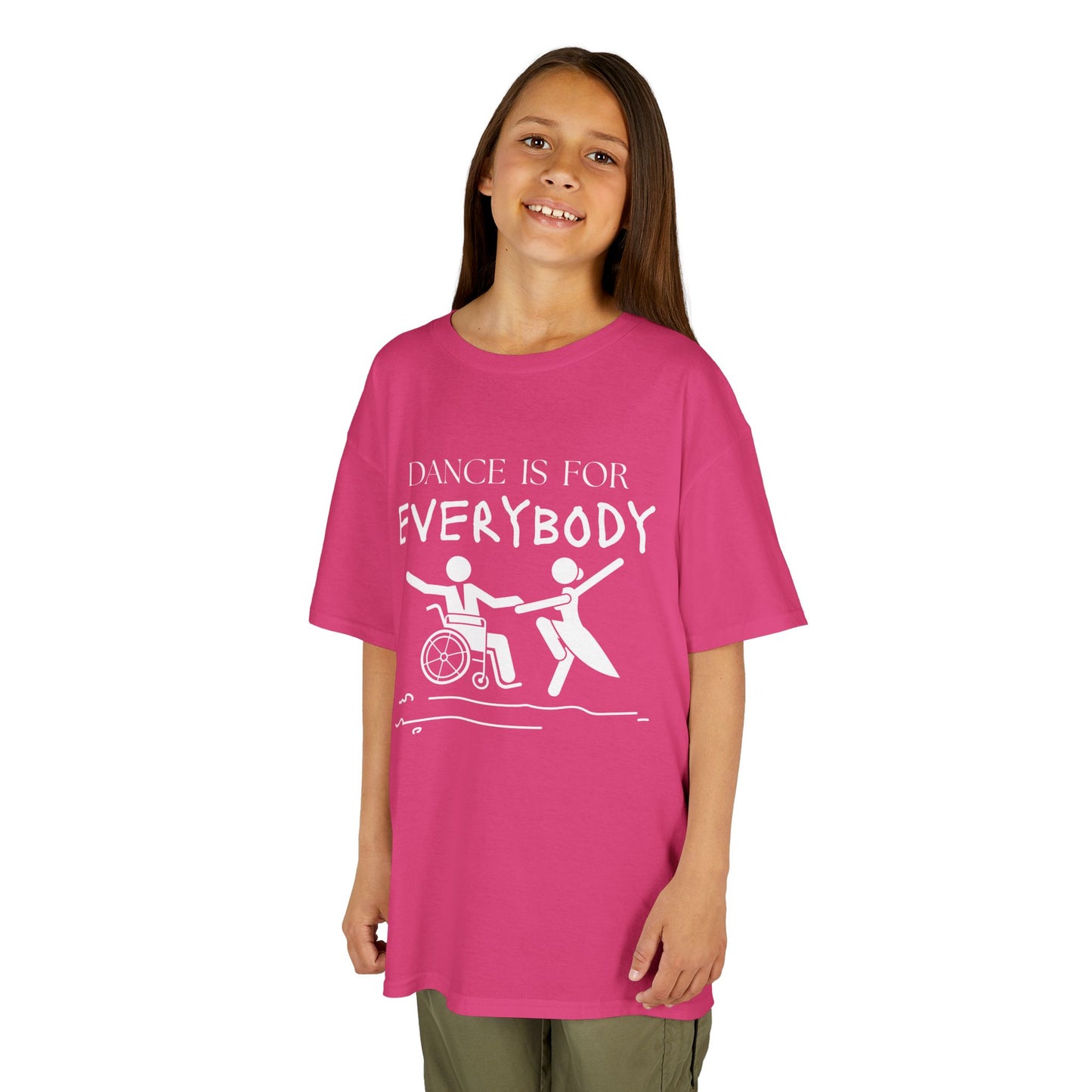 “Dance Is for Everybody” Youth Short Sleeve Tee – Inclusive Dance T-Shirt for Kids & Teens, Personalized with Name or Studio