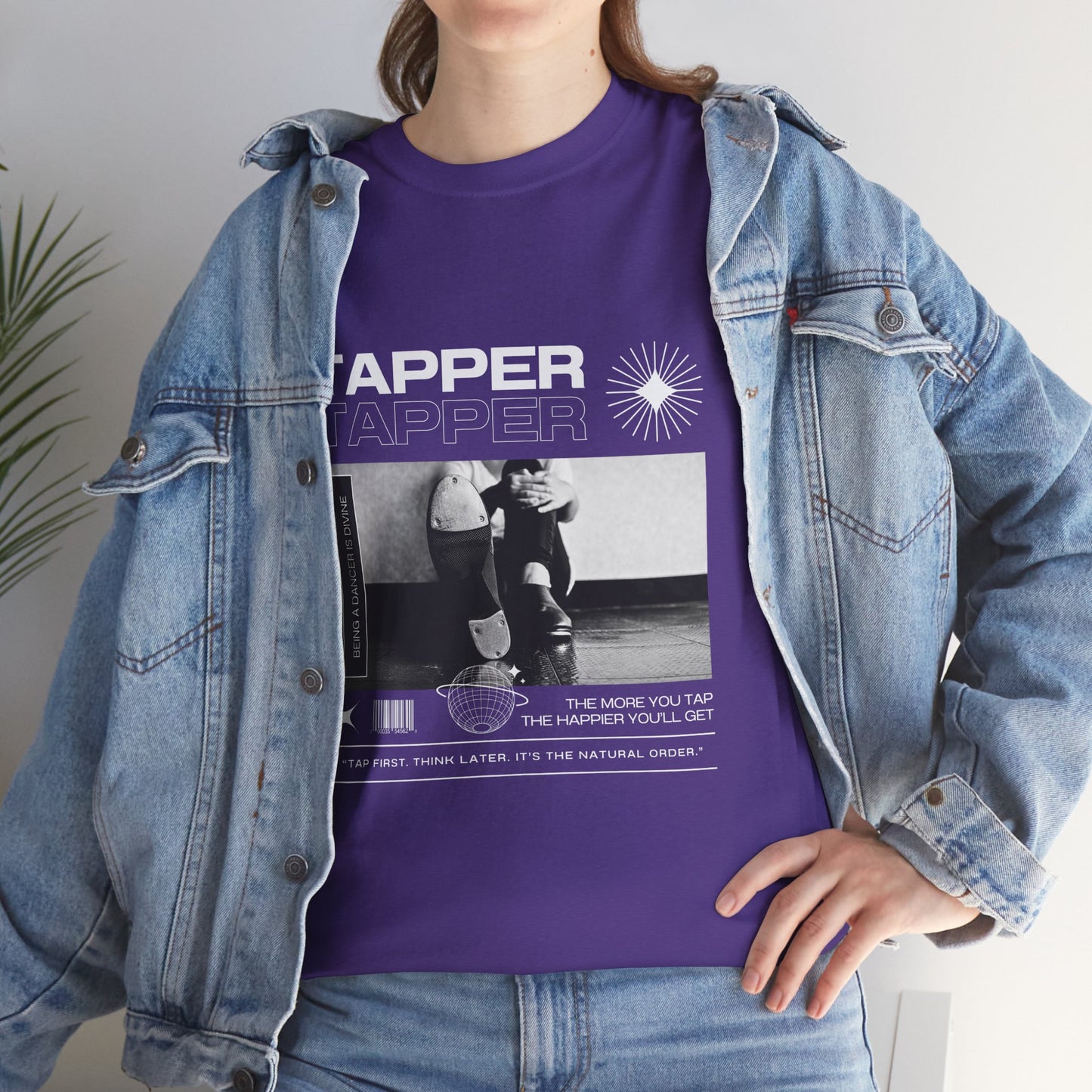 “Tapper” Tap Dance Unisex Heavy Cotton Tee – Streetwear-Inspired Tap Shoes Graphic T-Shirt for Dancers
