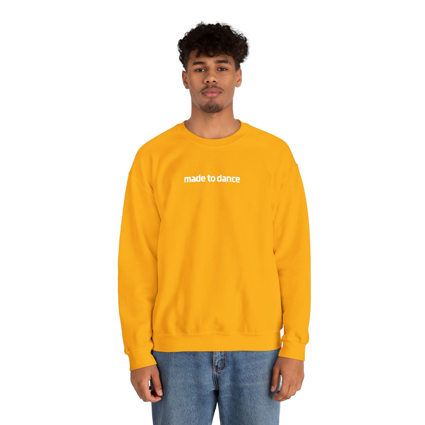 “Made to Dance" Unisex Heavy Blend™ Crewneck Sweatshirt – Embroidered Dance-Inspired Pullover for Adults & Kids
