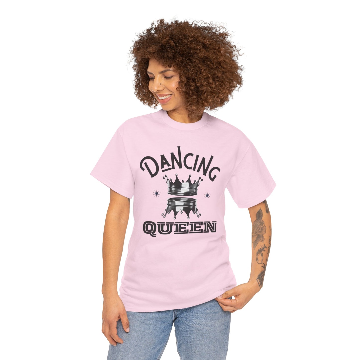 “Dancing Queen" Unisex Heavy Cotton T-Shirt with Crown Graphic – Dance-Inspired Graphic Tee for Adults & Kids