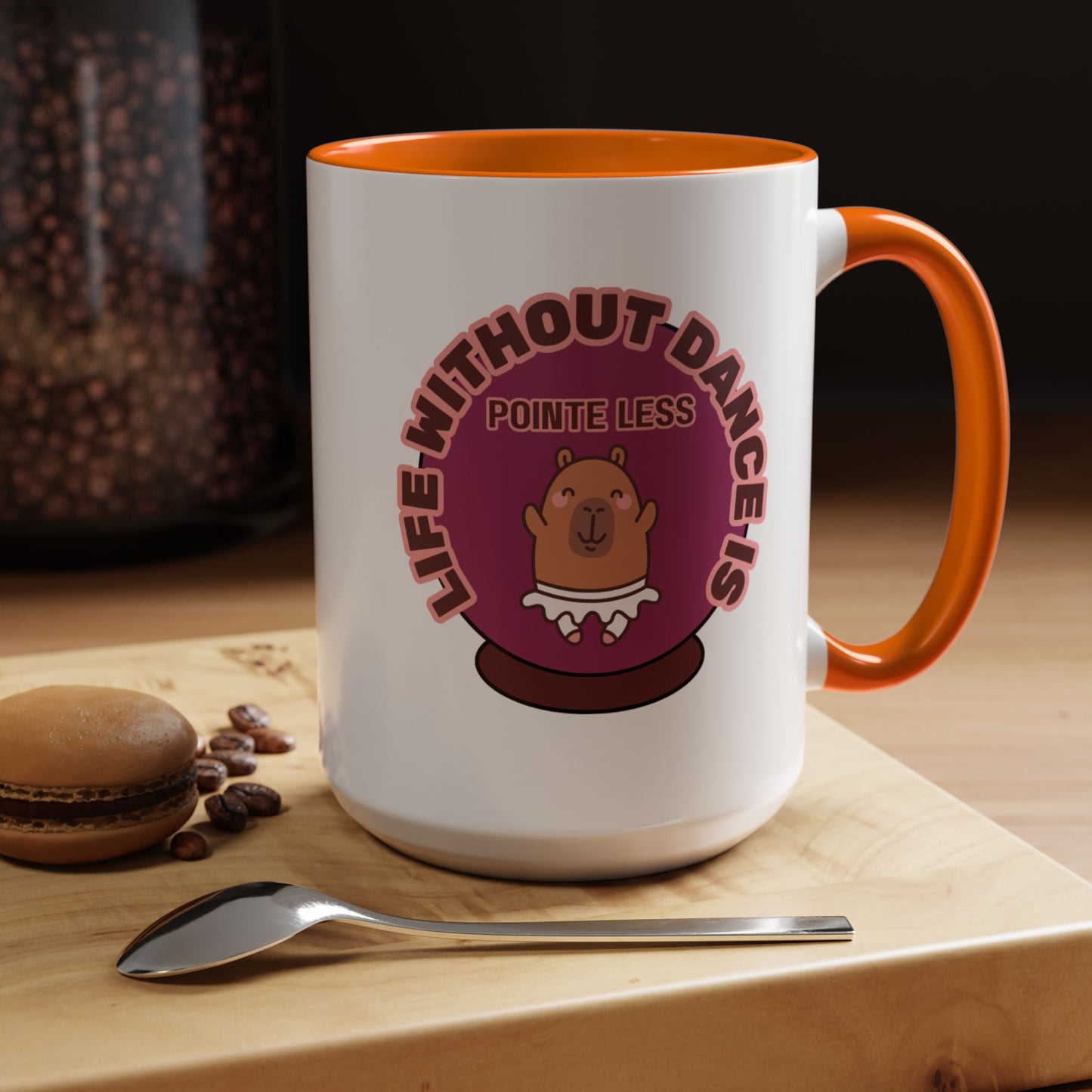 "Life Without Dance Is Pointeless" – Cute Capybara Accent Coffee Mug | Dance-Themed Ceramic Mug for Dancers