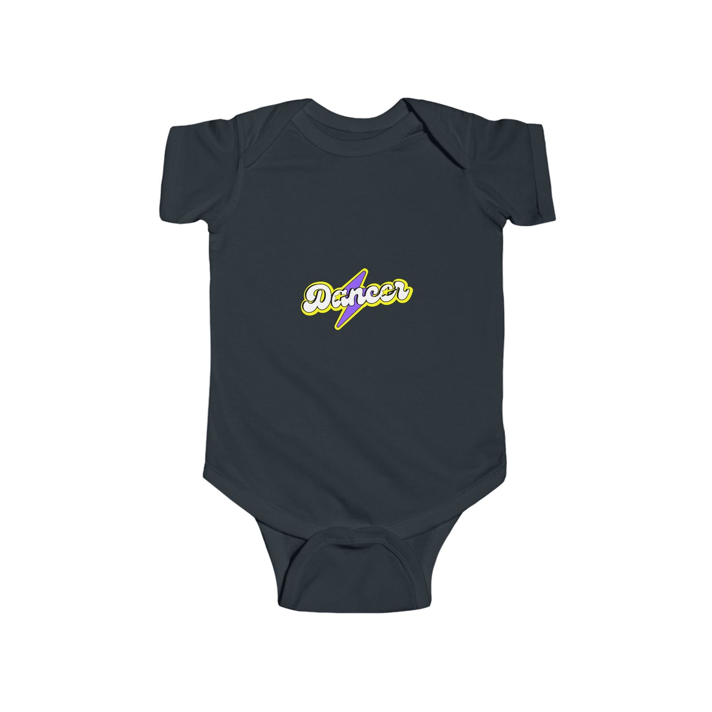 "I Can't. I Have Dance." Infant Short Sleeve Bodysuit – Retro 80's Emoji Dance Graphic Baby Outfit for Future Performers