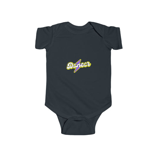 "Dancer" Infant Short Sleeve Bodysuit – Superhero-Inspired Dance Graphic Baby Outfit for Future Performers