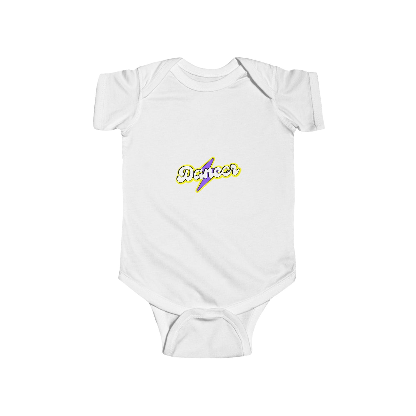 "Dancer" Infant Short Sleeve Bodysuit – Superhero-Inspired Dance Graphic Baby Outfit for Future Performers