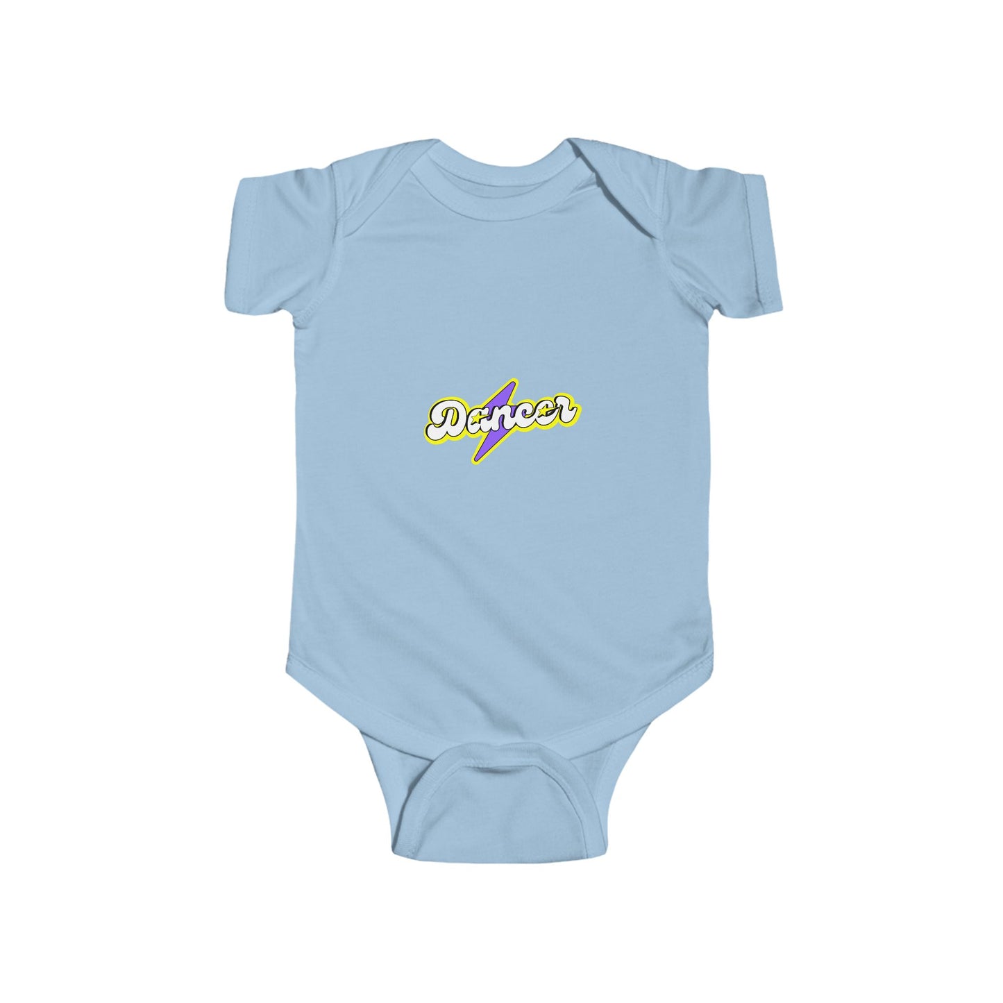 "Dancer" Infant Short Sleeve Bodysuit – Superhero-Inspired Dance Graphic Baby Outfit for Future Performers