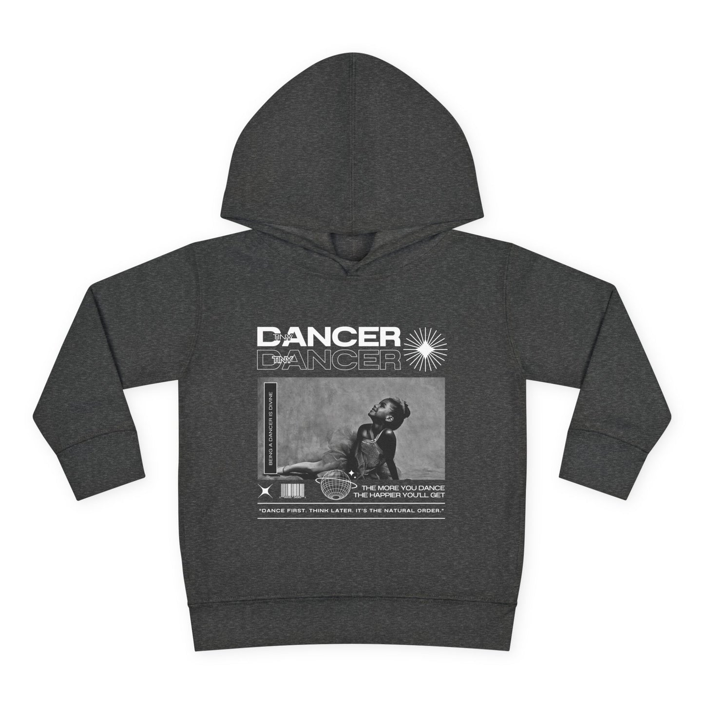 “Tiny Dancer” Toddler Pullover Hoodie – Streetwear-Inspired Ballet Dancer Graphic Sweatshirt for Kids