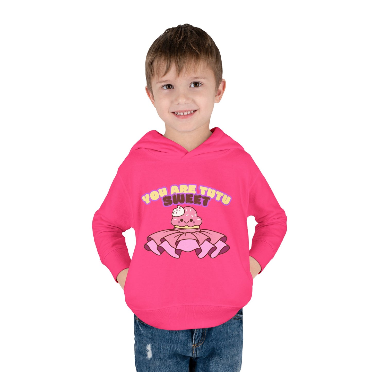 "You Are Tutu Sweet" Toddler Pullover Hoodie – Kawaii Cupcake in Tutu Dance Graphic Fleece Sweatshirt for Kids