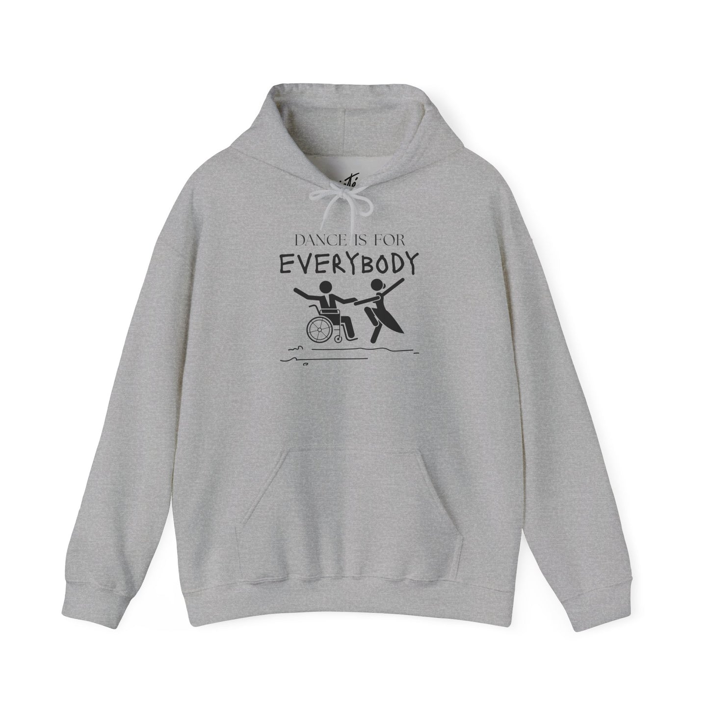 "Dance Is for Everybody" Unisex Hoodie – Inclusive Dance-Themed Hoodie for Teens and Adults with Personalization Option on Sleeve