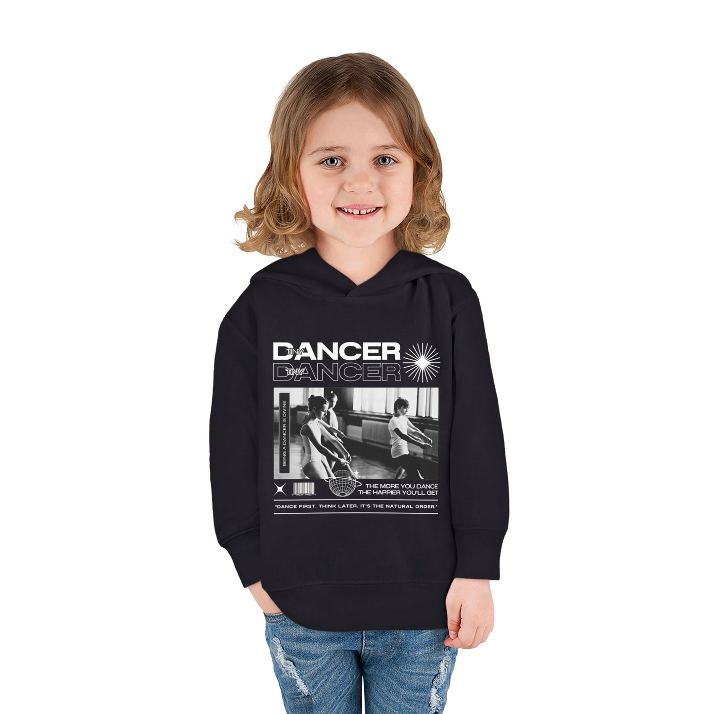 “Dancer” Toddler Pullover Hoodie – Streetwear-Inspired Ballet Class Graphic Sweatshirt for Kids”