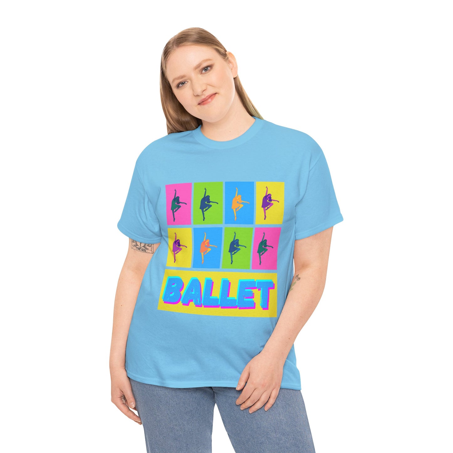 "Ballet" Pop Art Inspired Dance Graphic Unisex Heavy Cotton Tee – Artistic Ballet Dancer T-Shirt for Dance Lovers