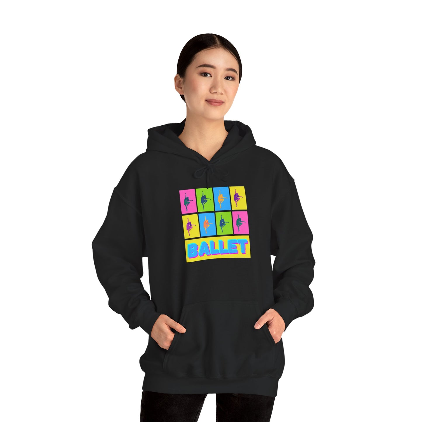 “Ballet” Pop Art Inspired Design with Ballet Dancer Graphics | Streetwear Ballet Hoodie for Dance Lovers - Unisex Heavy Blend™ Hooded Sweatshirt