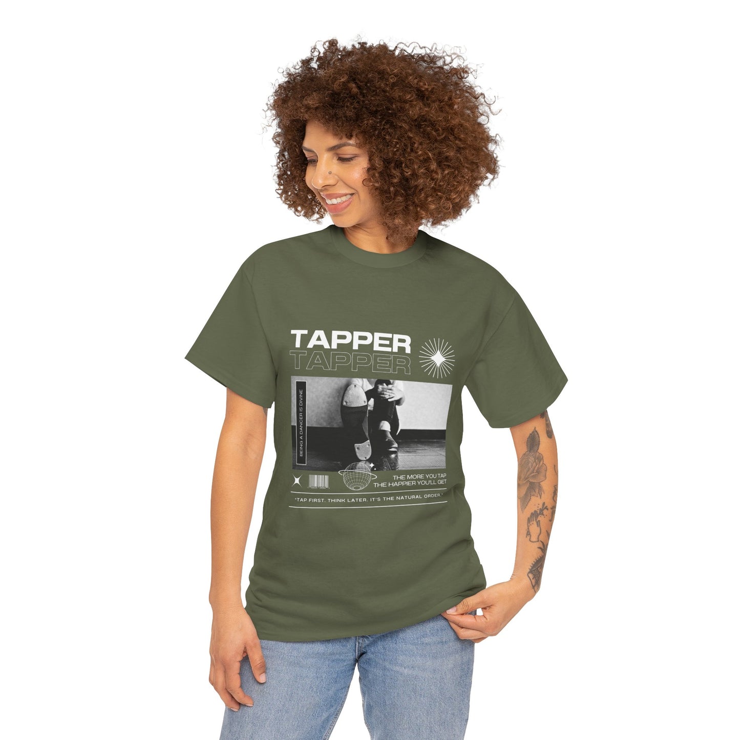 “Tapper” Tap Dance Unisex Heavy Cotton Tee – Streetwear-Inspired Tap Shoes Graphic T-Shirt for Dancers