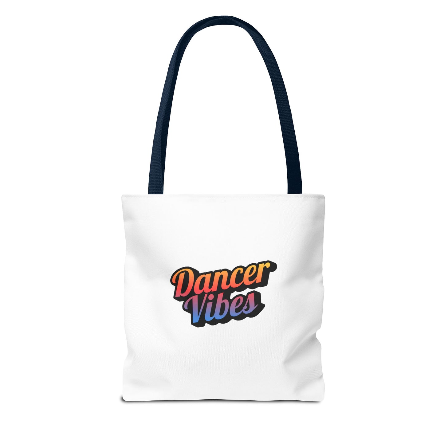 "Dancer Vibes" Canvas Tote Bag – Bold Dance-Themed Text Graphic Bag for Dancers, Students & Everyday Use