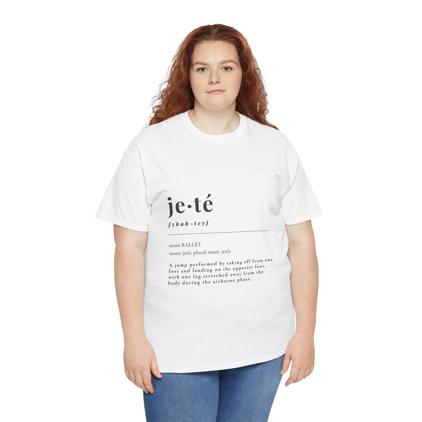 “Jeté Definition” Ballet Dance T-Shirt – Unisex Heavy Cotton Tee with Optional Back Personalization (Name or Studio)