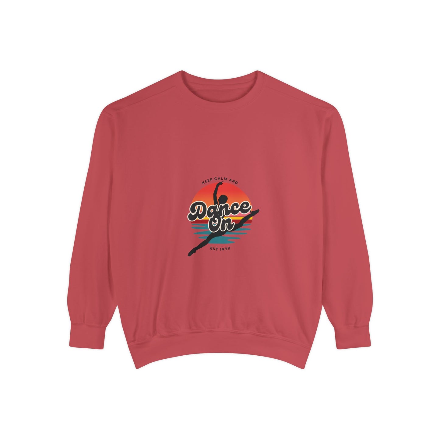 "Keep Calm and Dance On" Unisex Lightweight Crewneck Sweatshirt – Retro-Inspired Dance Graphic Pullover for Dancers & Movement Lovers