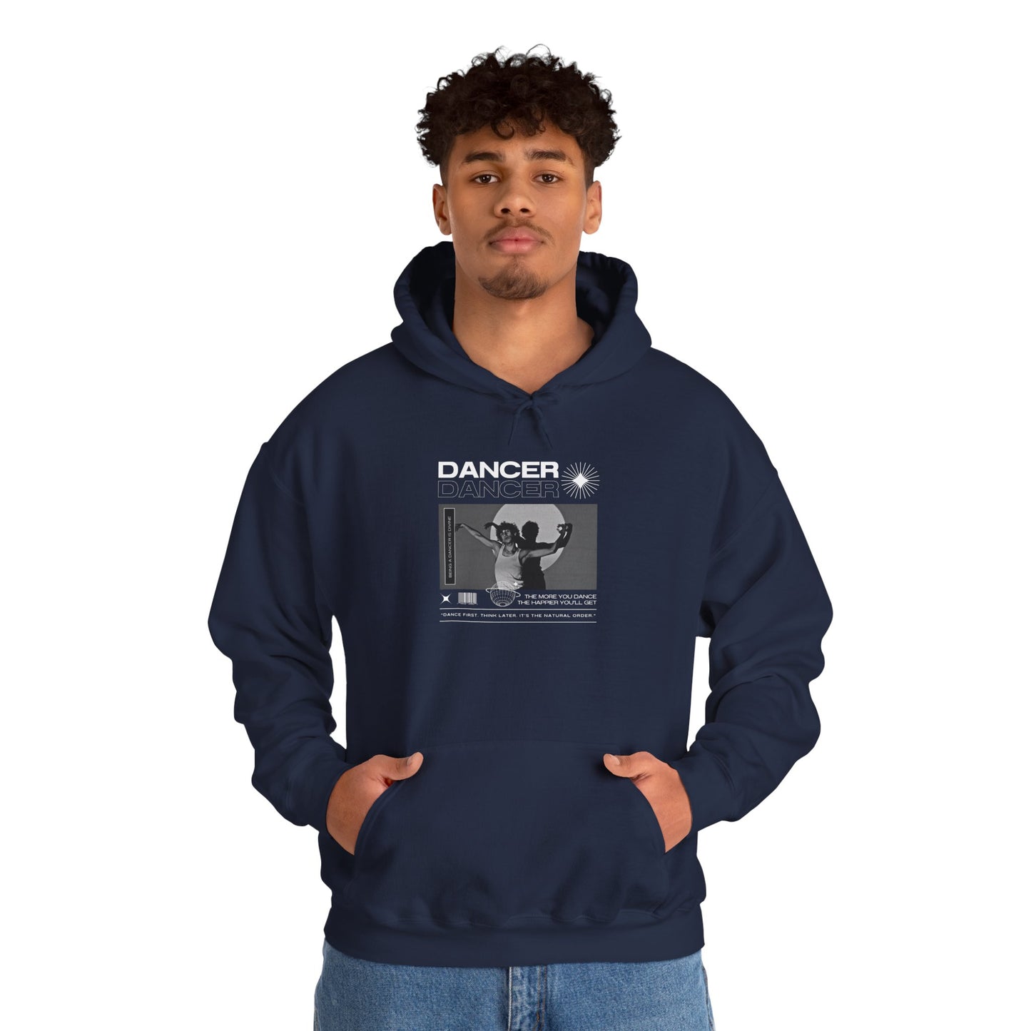 “Dancer” Contemporary Dancer in Spotlight Graphic | Streetwear-Inspired Dance Hoodie for Modern Dance Lovers - Unisex Heavy Blend™ Hooded Sweatshirt