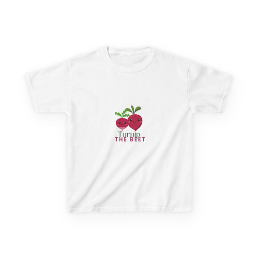 "Turnip the Beet" Youth Short Sleeve Tee – Cute Veggie Graphic Dance Pun Shirt for Kids