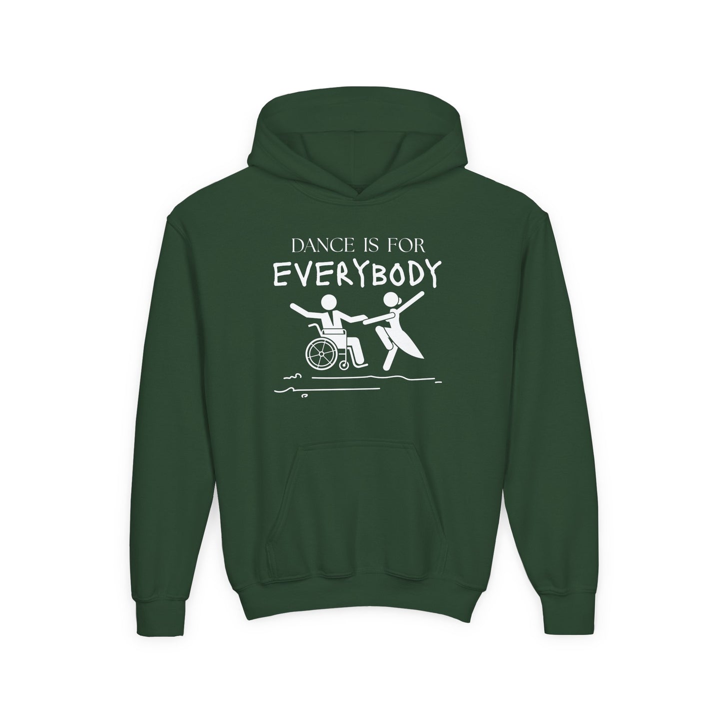 “Dance Is for Everybody” Unisex Youth Hoodie – Inclusive Dance Hoodie for Kids & Teens, Personalized with Name or Studio