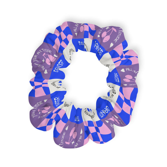 “Dancer – All in Your Attitude” Scrunchie – Retro Dance Hair Accessory with Motivational Graphic